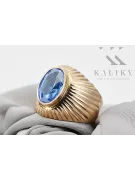 Vintage akwamarin prsten Originální vinobraní 14k produkt s růžovým zlatem VRC127R